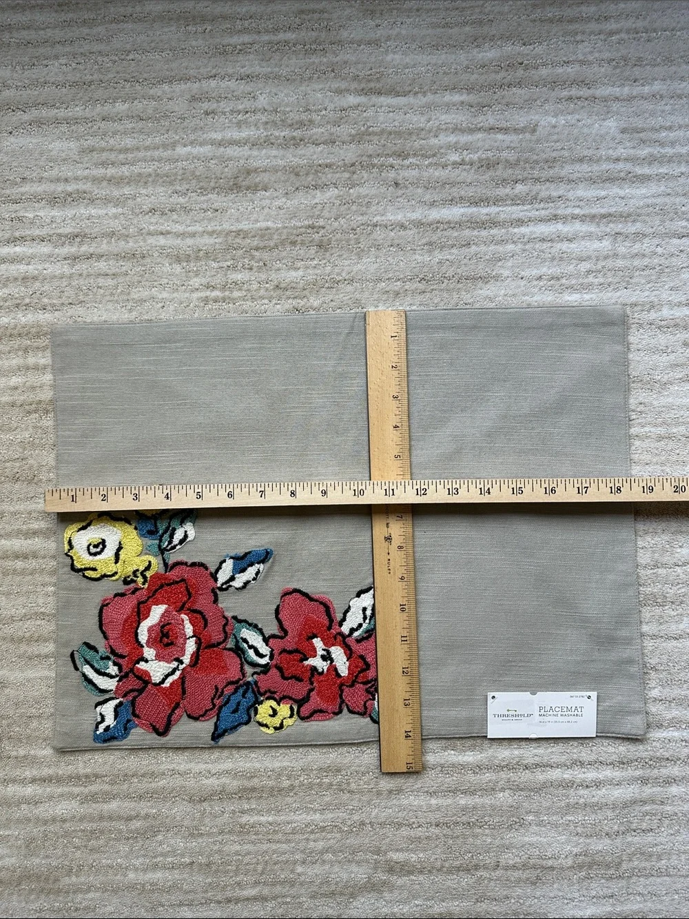 NWT Set of 4 Threshold Dolce Vita Floral Embroidered Placemats Floral Cotton